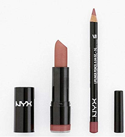 2 NYX Round Lipstick 529 Thalia + Slim Lip Liner 822 Coffee