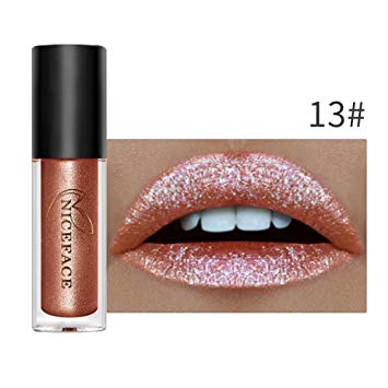 Metallic Lip Gloss,Sunmoot Sexy Lip Lacquer Metallic Eye Shadow Lipstick Cosmetic Makeup (13)