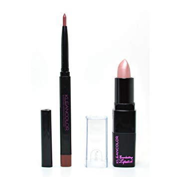 Kleancolor 1 Eye Lip Liner Coffee + 1 Lipstick Beige Frost Makeup Combo + FREE EARRING