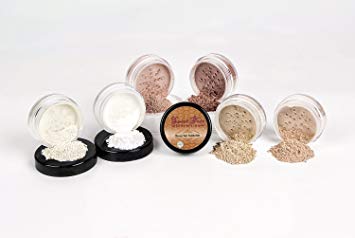 Mineral Makeup XL KIT Full Size Foundation Set Sheer Bare Skin Powder Cover (Beige)