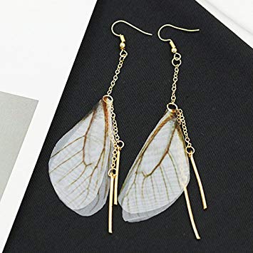 A&C Fashion Korean Version Fairy Wings Shapes Earrings for Women. Unique Handmade Earrings Jewelry for Girl. (E)