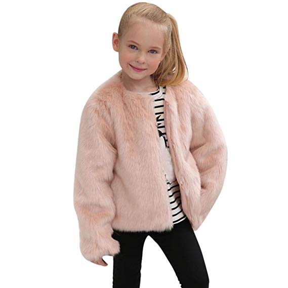Kids Baby Girls Autumn Winter Faux Fur Coat Jacket Thick Warm Outwear Clothes By Orangeskycn