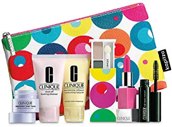 Clinique 7pc Make up & Skin Care Gift Set Bold Pops/punch New&sealed! $70 Value!