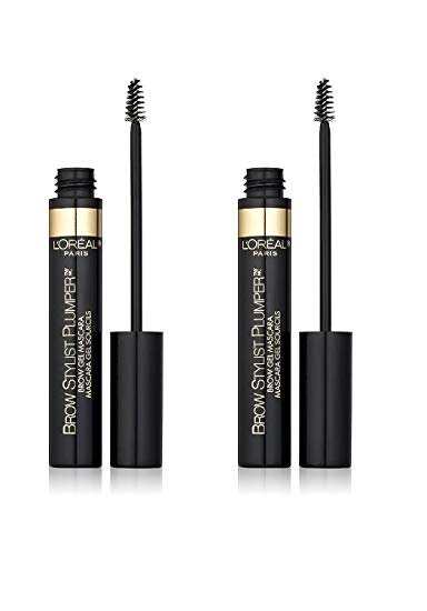 L'Oreal Brow Stylist Plumper, Brow Gel Mascara, #385 Transparent (2 Pack) + FREE Assorted Purse...