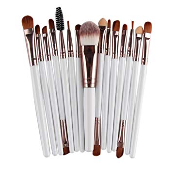 Hot Sale! Makeup Brush Set,Canserin 15 pcs Makeup Brush Set Tools Make-up Toiletry Kit Wool White Make...