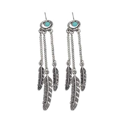 Venusvi Tassels Fashion Lady Clear Crystal Hoop Earrings Set for Women and Girls (Silver)