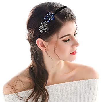 Chicer Crystal Floral Flower Headbands Accessories, Resilient Wire Metal hair bands for Women and Girls. (Color D)